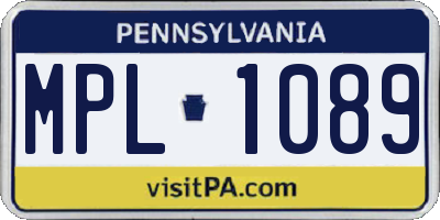 PA license plate MPL1089