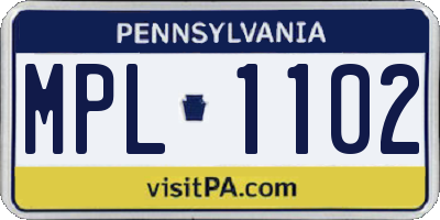 PA license plate MPL1102