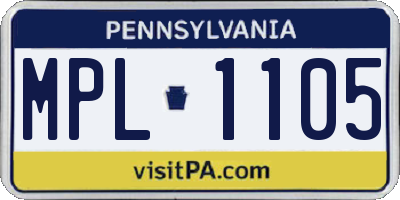 PA license plate MPL1105