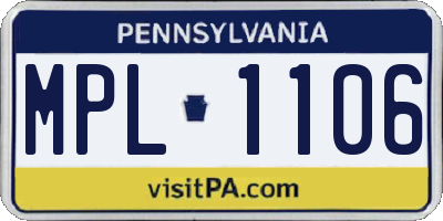 PA license plate MPL1106