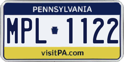 PA license plate MPL1122