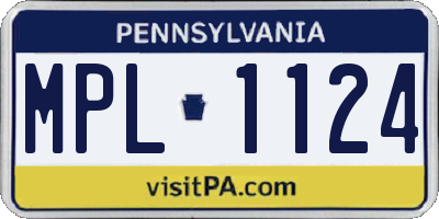 PA license plate MPL1124