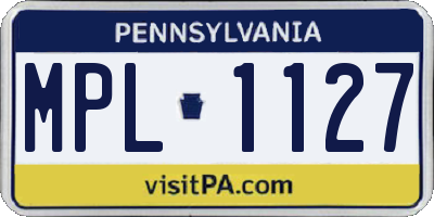 PA license plate MPL1127
