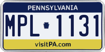 PA license plate MPL1131