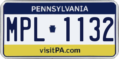 PA license plate MPL1132
