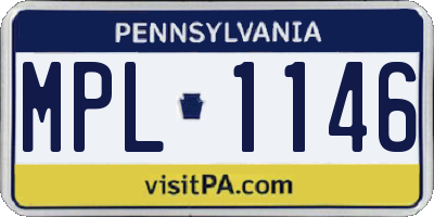 PA license plate MPL1146