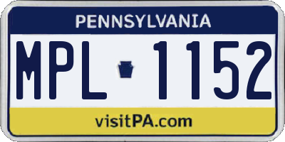 PA license plate MPL1152