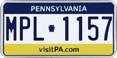 PA license plate MPL1157