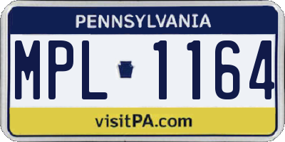 PA license plate MPL1164