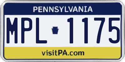 PA license plate MPL1175