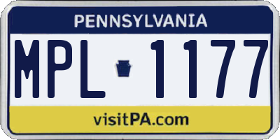 PA license plate MPL1177