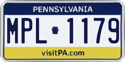 PA license plate MPL1179