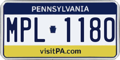 PA license plate MPL1180