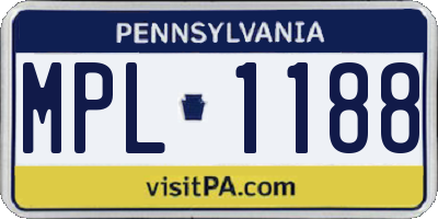 PA license plate MPL1188