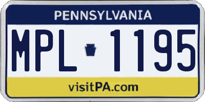 PA license plate MPL1195