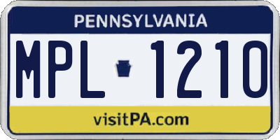 PA license plate MPL1210
