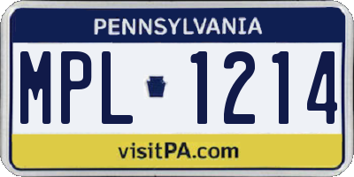 PA license plate MPL1214