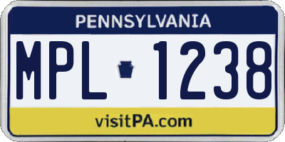 PA license plate MPL1238