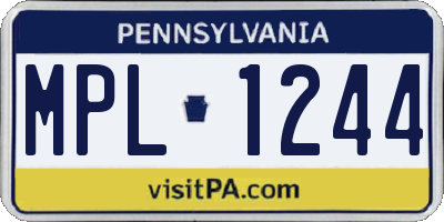 PA license plate MPL1244