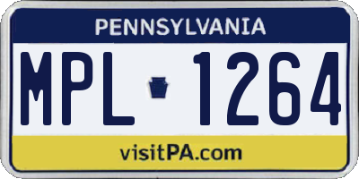 PA license plate MPL1264