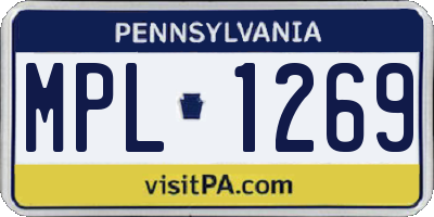 PA license plate MPL1269