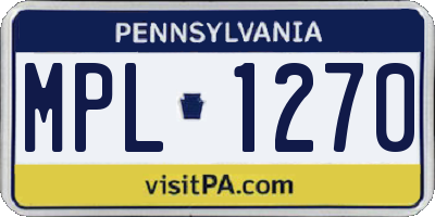 PA license plate MPL1270