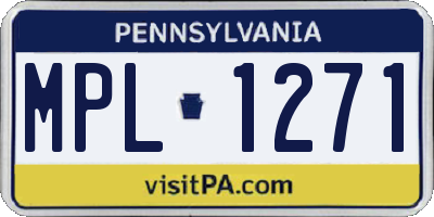 PA license plate MPL1271