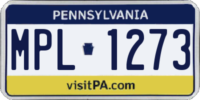 PA license plate MPL1273