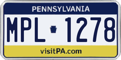 PA license plate MPL1278