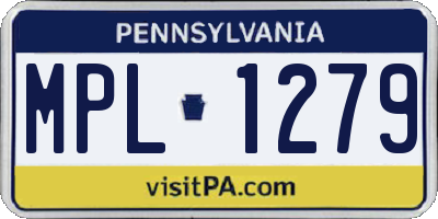 PA license plate MPL1279