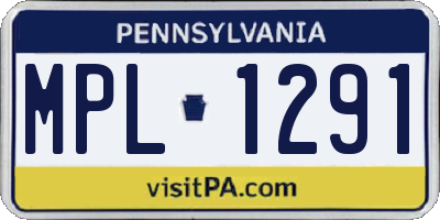 PA license plate MPL1291