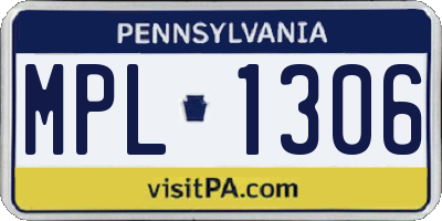 PA license plate MPL1306
