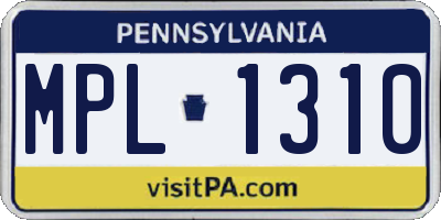 PA license plate MPL1310