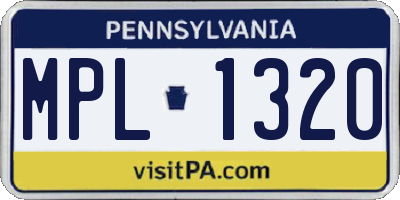 PA license plate MPL1320