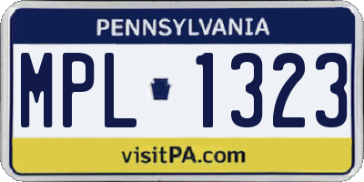 PA license plate MPL1323