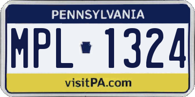 PA license plate MPL1324
