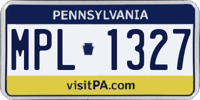 PA license plate MPL1327