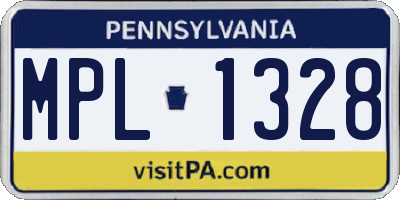 PA license plate MPL1328