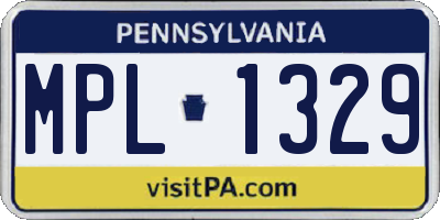PA license plate MPL1329