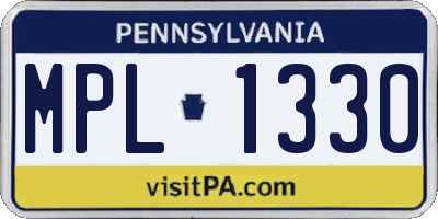 PA license plate MPL1330