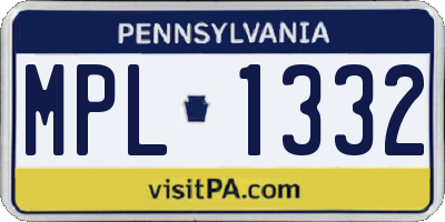 PA license plate MPL1332