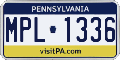 PA license plate MPL1336