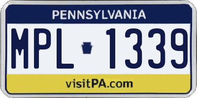 PA license plate MPL1339
