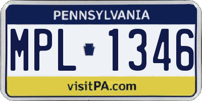 PA license plate MPL1346
