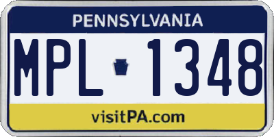 PA license plate MPL1348