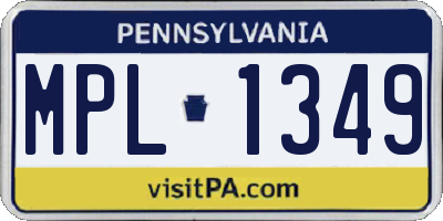 PA license plate MPL1349