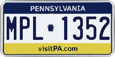 PA license plate MPL1352