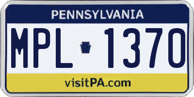 PA license plate MPL1370