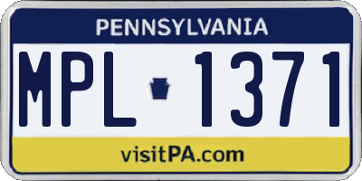 PA license plate MPL1371