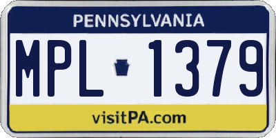 PA license plate MPL1379